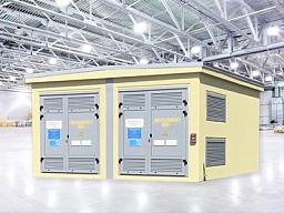 Block complete transformer substations in a concrete shell